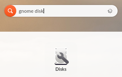 Launching GNOME disks